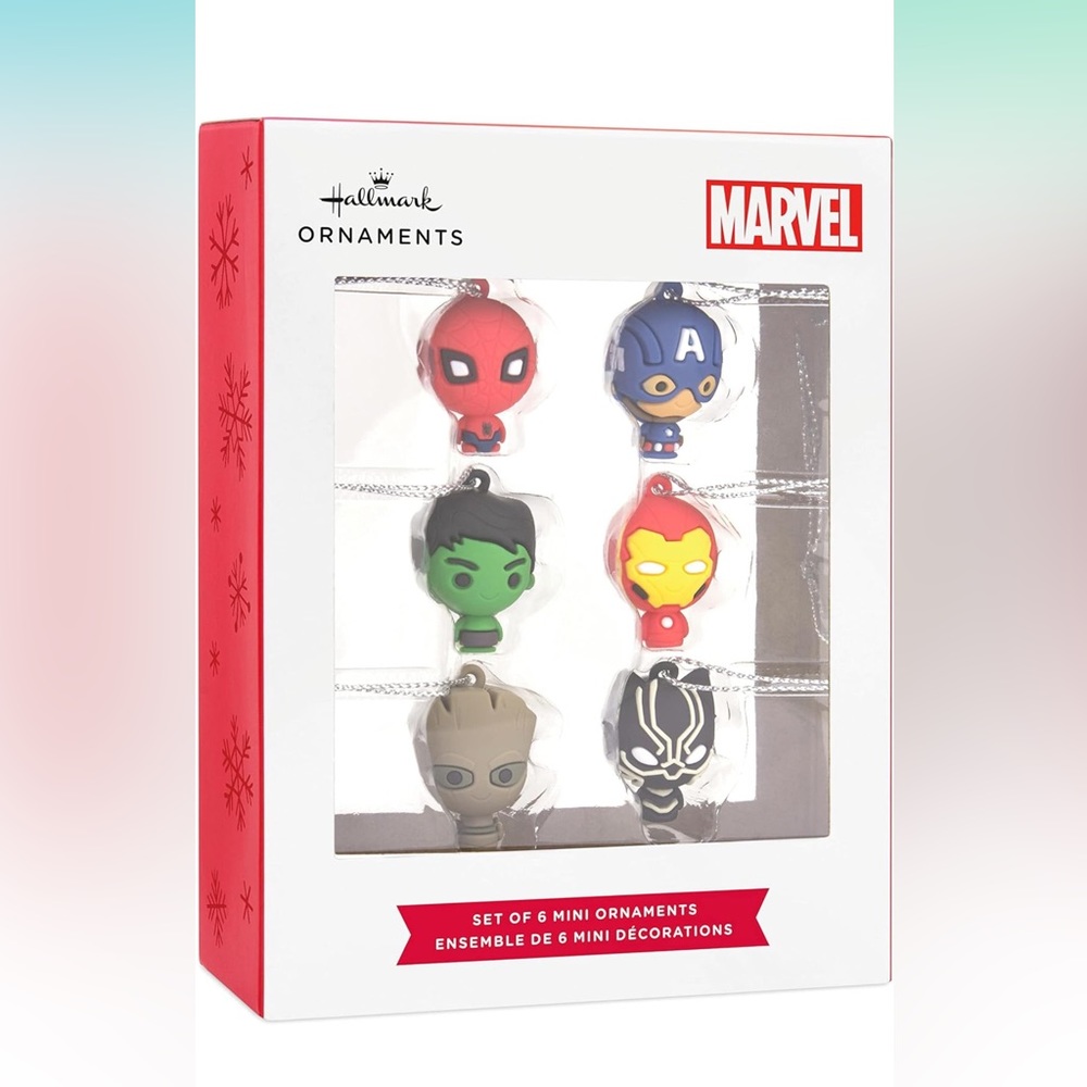 NIB Hallmark Marvel Super Heroes Miniature Christmas Ornaments, Set of 6